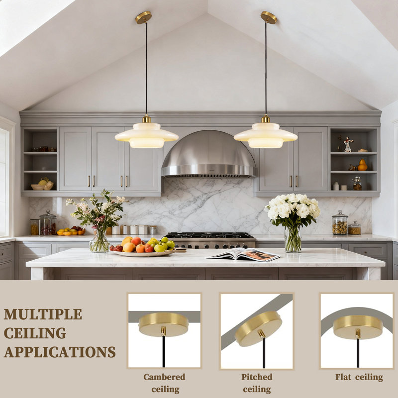 George Oliver Mid Century Pendant Lamp Gold Nordic & Reviews | Wayfair